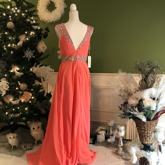 Coral Pink Formal evening prom gown Pink - Picture 2 of 6